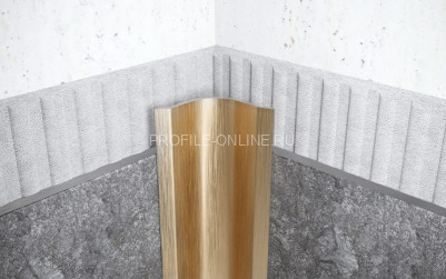 Нержавеющий уголок стальной внутренний округлый с загнутыми краями 50х50 мм FVR 50 GS золото сатинированное 300 см