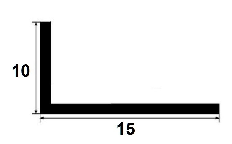 Латунный уголок разнополочный 15х10 PL 15x10 ON полированный 2,7м