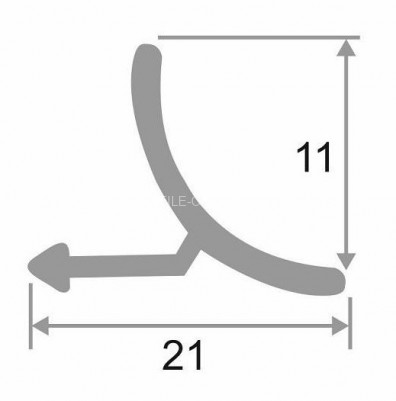 Алюминиевая внутренняя раскладка ПО-В9 черный матовый 2,7 м