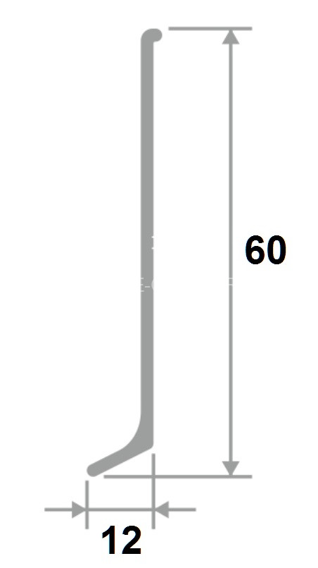 Наружный уголок для напольного плинтуса Диал ПЛ-60ун серебро