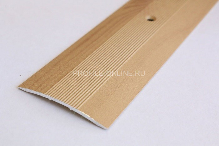 Одноуровневый порог алюминиевый с рифлением 39 мм А5 КД Сосна 2,7 м (упаковка 10 штук)