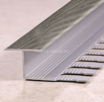 Алюминиевый Т-профиль 16 мм закладной Т-16 КД Дуб арктик 2,7 м (упаковка 10 штук)