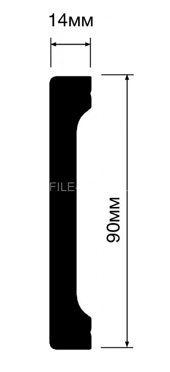 Напольный плинтус 14х90 мм HiWood B90V1 BK114 под дерево 270 см