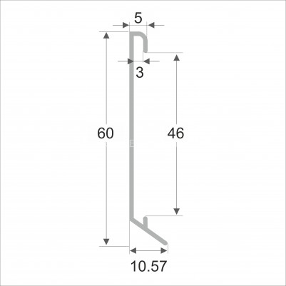 Плинтус для ковролина алюминиевый 60 мм ПО-194 черный матовый 2,7 м