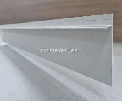 Теневой плинтус скрытого монтажа алюминиевый 80 мм ПО-192 серебро матовое 2,7 м