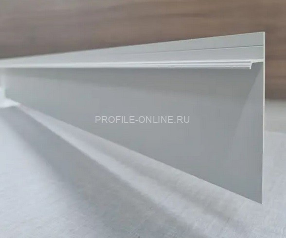 Теневой плинтус скрытого монтажа алюминиевый 80 мм ПО-192 серебро матовое 2,7 м