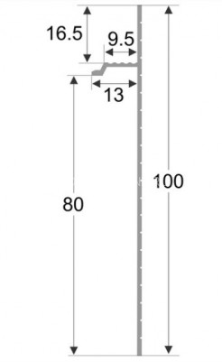 Теневой плинтус скрытого монтажа алюминиевый 80 мм ПО-192 серебро матовое 2,7 м