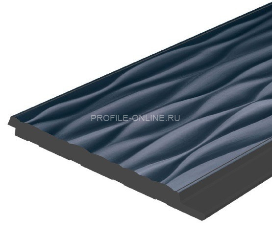 Отделочная стеновая декоративная панель с 3D эффектом Hiwood LV127W BU22K декорированная 120х12 мм из фитополимера 2,7 м