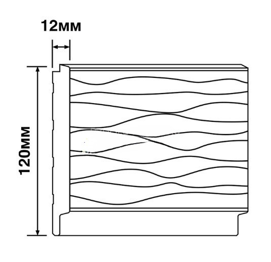 Отделочная стеновая декоративная панель с 3D эффектом Hiwood LV127W BU22K декорированная 120х12 мм из фитополимера 2,7 м