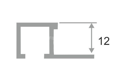 П-профиль алюминиевый 12х12 мм ПО-П12х12 серебро матовое браш 2,7 м