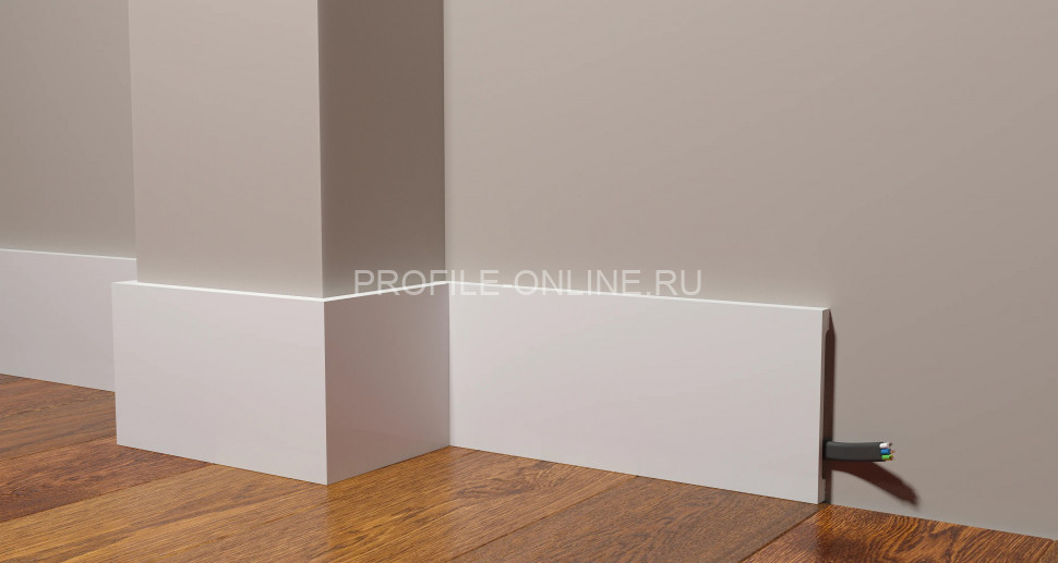 Напольный плинтус 120х13 мм Decor-Dizayn DD710 полистирол белый, под покраску 2 м