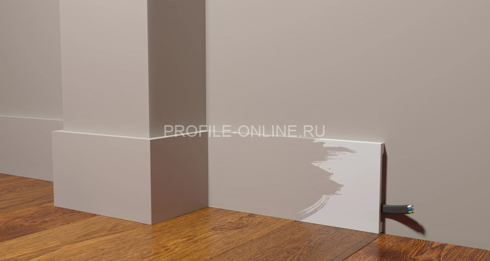 Напольный плинтус 120х13 мм Decor-Dizayn DD710 полистирол белый, под покраску 2 м