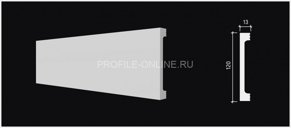 Напольный плинтус 120х13 мм Decor-Dizayn DD710 полистирол белый, под покраску 2 м