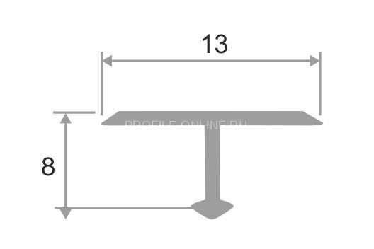 Т-профиль алюминиевый 13 мм ПТ-13 черный муар 2,7 м