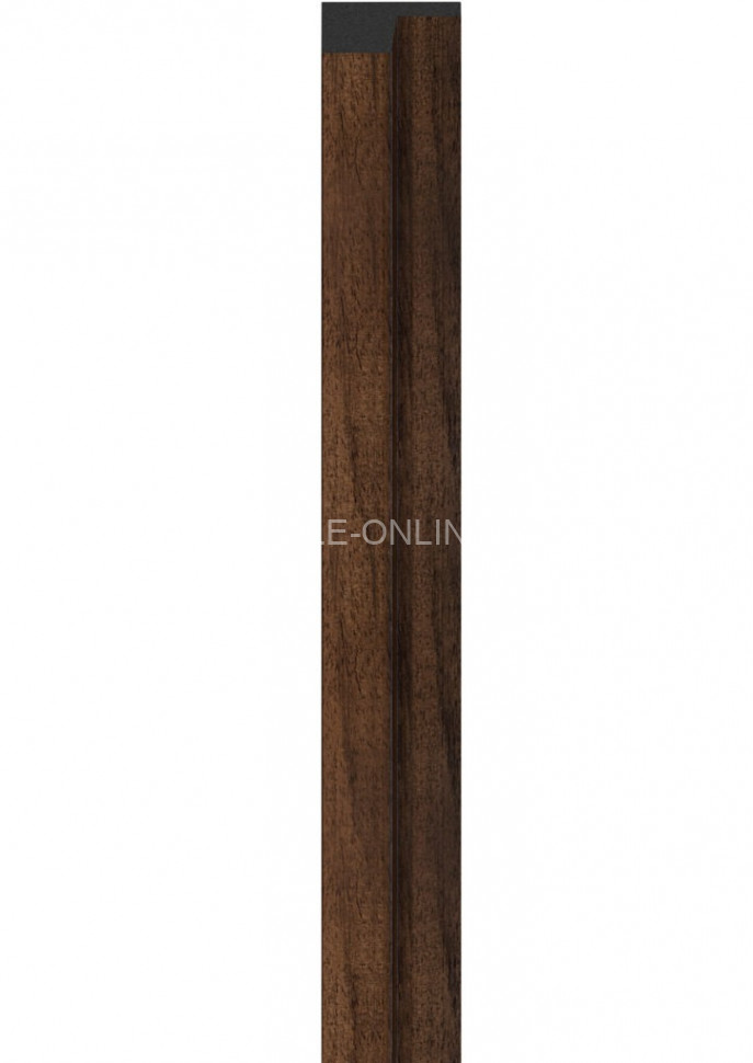 Левая планка-рейка для стеновой реечной панели VOX LINERIO L-LINE шоколад 2650х61х21 мм