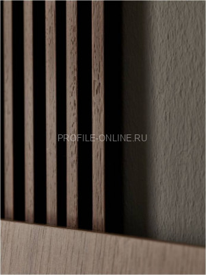 Левая планка-рейка для стеновой реечной панели VOX LINERIO L-LINE шоколад 2650х61х21 мм