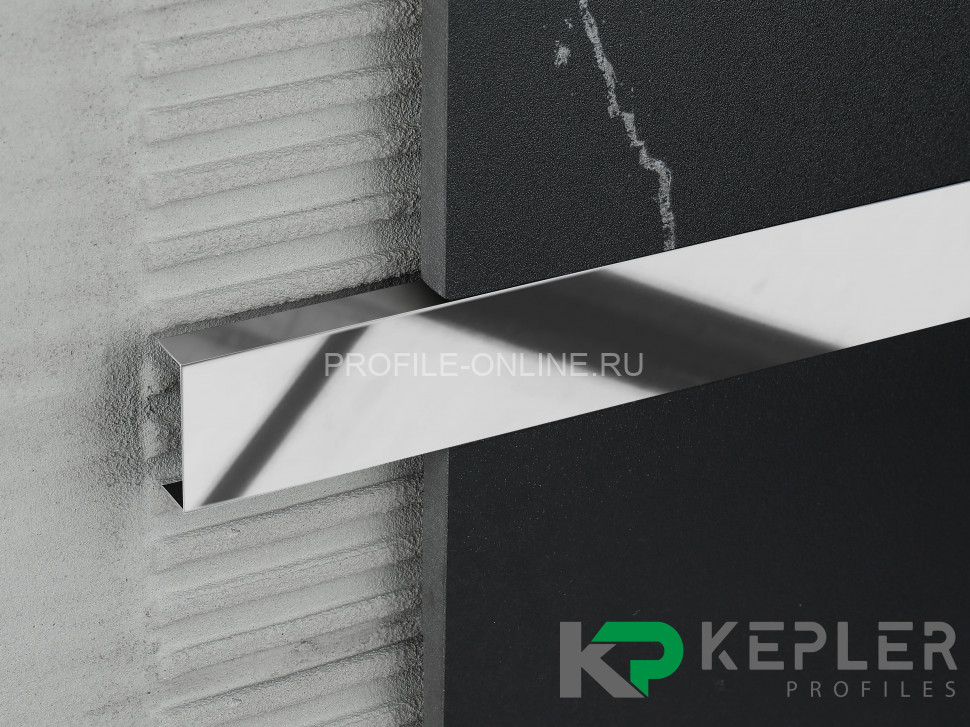 П-образный профиль 10х30 мм из нержавеющей стали SS 304 FSUP30-P S.S.304 полированный 2.7 м