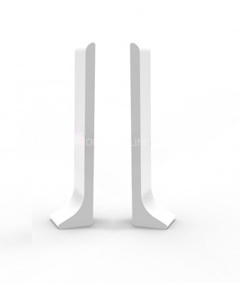 Заглушки для напольного плинтуса 80 мм Диал ПЛ-80з 0034 белый муар RAL 9016 (кмп левая+правая)