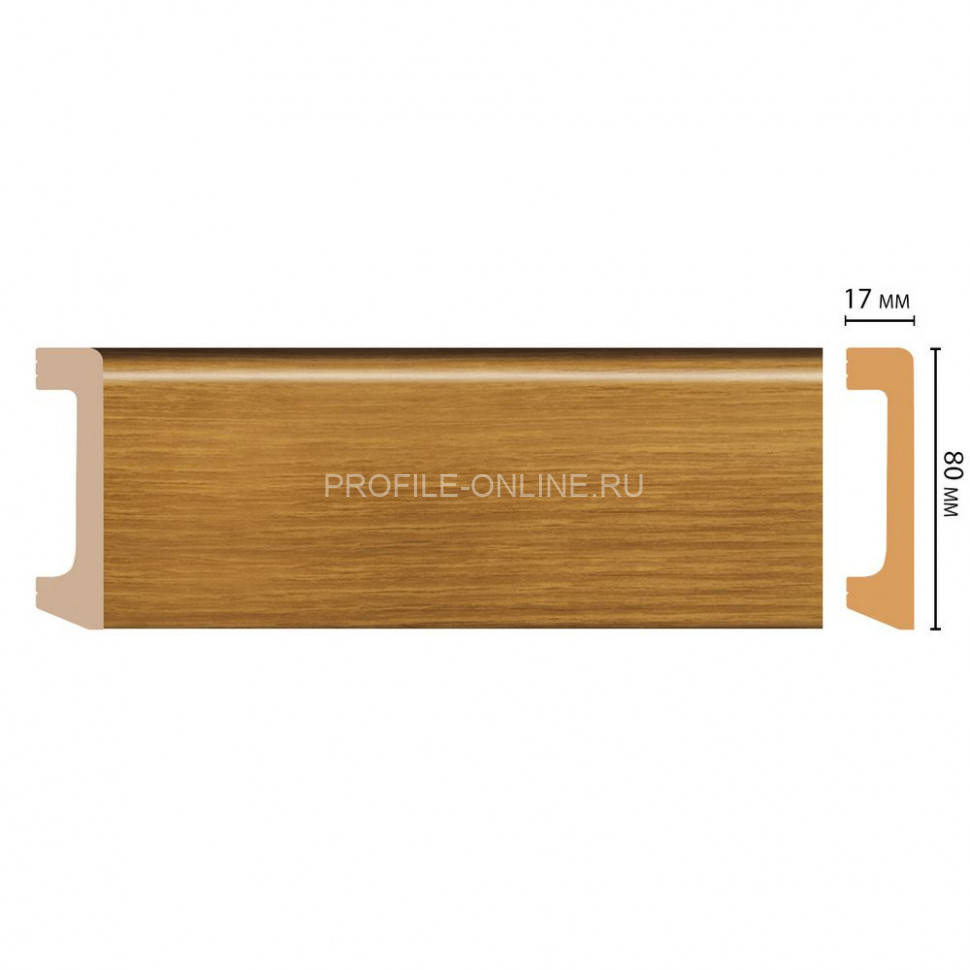 Плинтус напольный ударопрочный DECOMASTER D235-73/20 ДМ (80x17x2400) Орех светлый