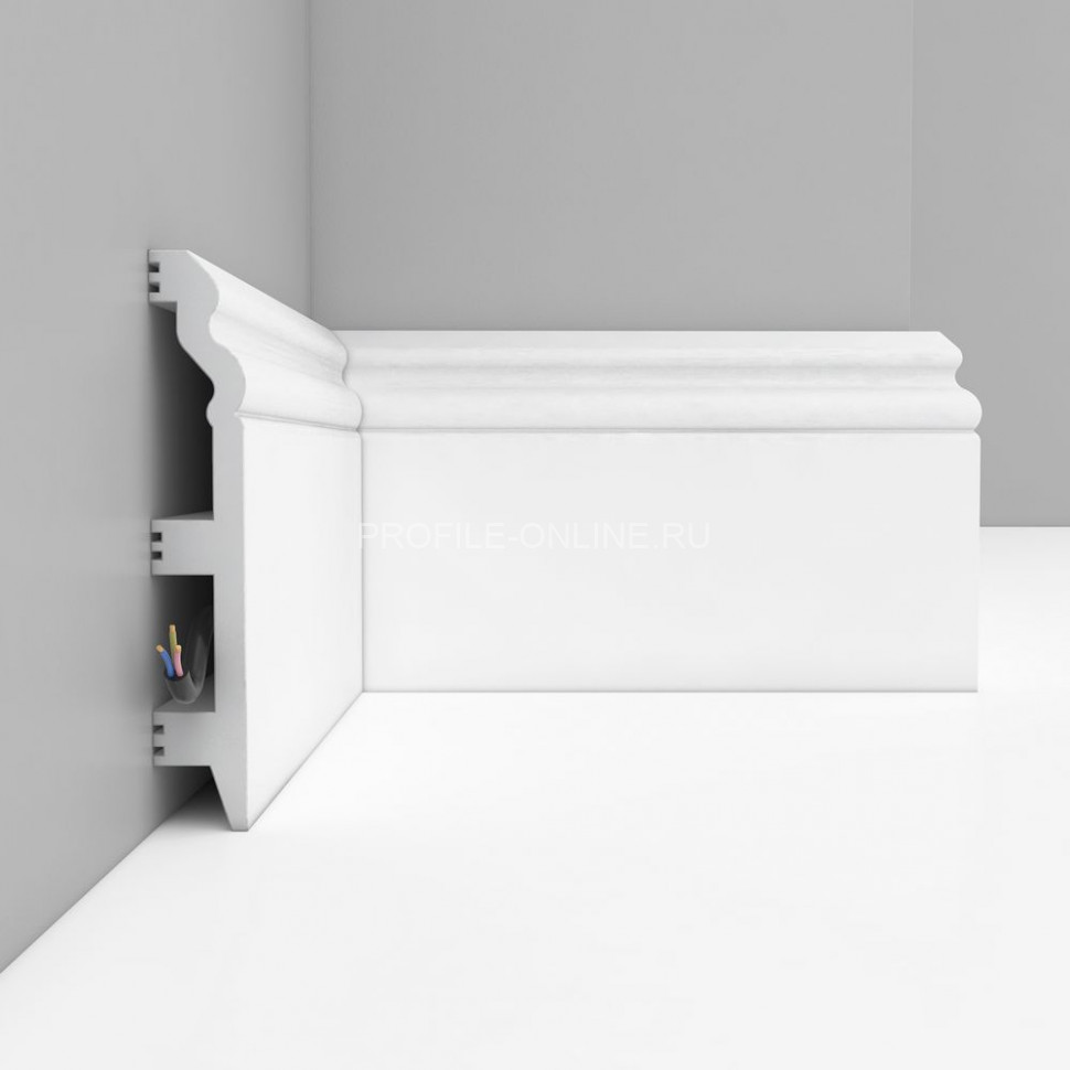 Плинтус напольный полистирол Белый матовый DECOMASTER D233-115ДМ (120x23x2400)