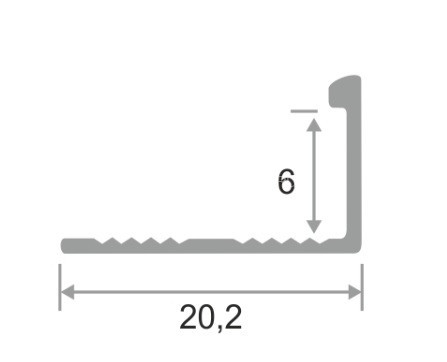 Алюминиевый L-образный профиль ПО-Г6 черный матовый 2,7 м