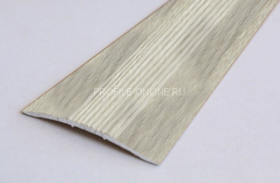 Одноуровневый порог алюминиевый с рифлением 39 мм А5 КД Ясень беленый 2,7 м (упаковка 10 штук)