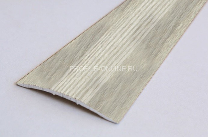 Одноуровневый порог алюминиевый с рифлением 39 мм А5 КД Ясень беленый 2,7 м (упаковка 10 штук)