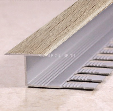 Алюминиевый Т-профиль 16 мм закладной Т-16 КД Дуб беленый 2,7 м (упаковка 10 штук)