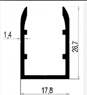Алюминиевый установочный профиль 17.8х26.7 мм анодированный под HLP панель 12 мм Диал СТП-118 серебро 3 м