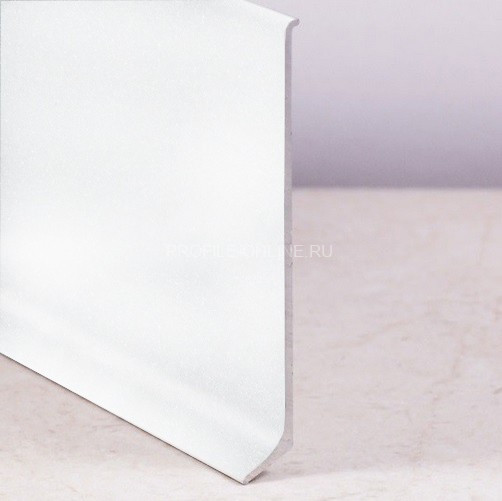 Плинтус напольный алюминиевый 100 мм ПЛ-100 белый муар 3 м