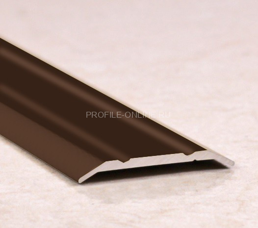 Алюминиевый порог одноуровневый с насечками 25 мм ПО-25 бронза глянец 2,7 м