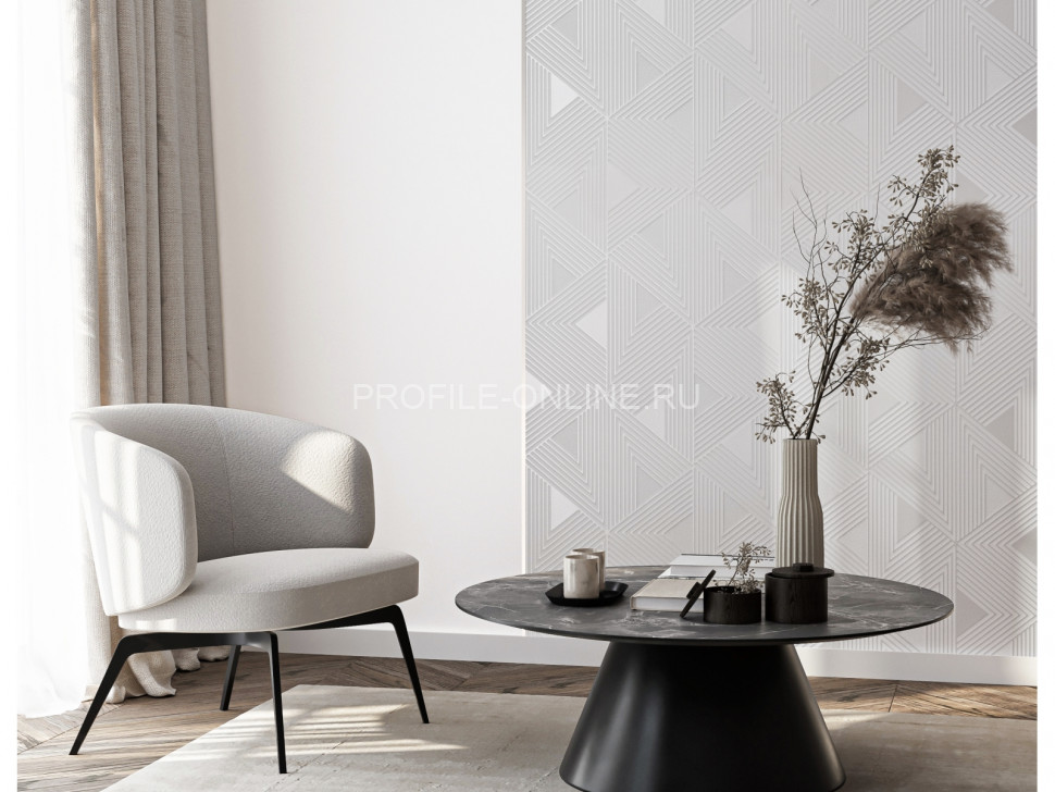 Отделочная стеновая декоративная панель с геометрическим узором HiWood Maximum DM629 W14 композит 600мм х 4мм х 3м