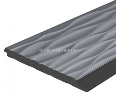 Отделочная стеновая декоративная панель с 3D эффектом Hiwood LV127W GR15K декорированная 120х12 мм из фитополимера 2,7 м