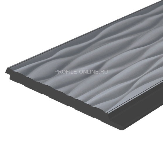 Отделочная стеновая декоративная панель с 3D эффектом Hiwood LV127W GR15K декорированная 120х12 мм из фитополимера 2,7 м