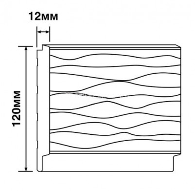 Отделочная стеновая декоративная панель с 3D эффектом Hiwood LV127W GR15K декорированная 120х12 мм из фитополимера 2,7 м