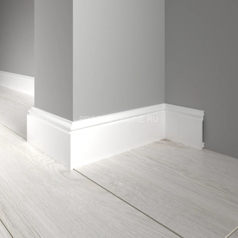 Плинтус для пола 100х16 мм Decor-Dizayn 701-115 полистирол белый, под покраску 2.4 м