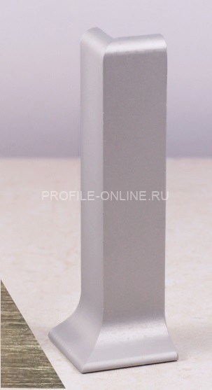 Уголок наружный для плинтуса напольного ПЛ-80 серебро матовое браш