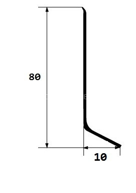 Плинтус напольный алюминиевый 80 мм ПТ-79/10 черный 3 м