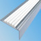 Алюминиевый угловой противоскользящий порог с резиновой вставкой 20х38 мм АУ-38 без покрытия белый 3 м