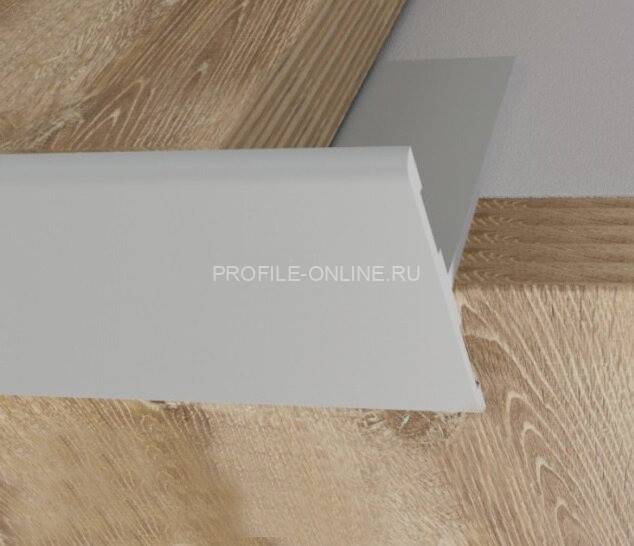 Алюминиевый Т-образный профиль торцевой закладной 23 мм ПО-158 серебро матовое 2.7 м