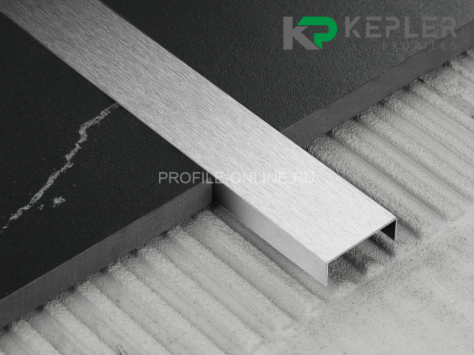 П-образный профиль 10х30 мм из нержавеющей стали SS 304 FSUP30-S S.S.304 сатинированный 2.7 м