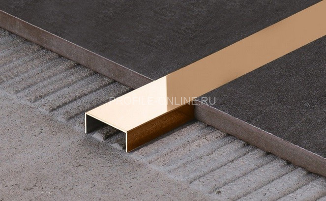 Нержавеющий П-профиль стальной 10х5 Kepler Profiles FSUP05-RP розовое золото полированное 2,7 м