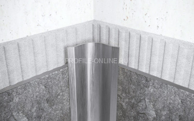 Нержавеющий уголок стальной внутренний округлый с загнутыми краями 50х50 мм FVR 50 S сатинированная сталь 300 см