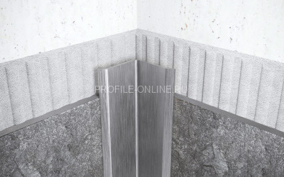 Нержавеющий уголок стальной внутренний с загнутыми краями 15х15 мм FV 15 S сатинированная сталь 300 см