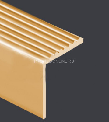 Угловой порог 20х20 мм Cezar MS 20R с рифлением L латунь полированная 2,0м