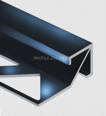 Алюминиевый профиль квадрат для плитки внешний 14х14 мм PV72-19 черный блестящий 2,7 м