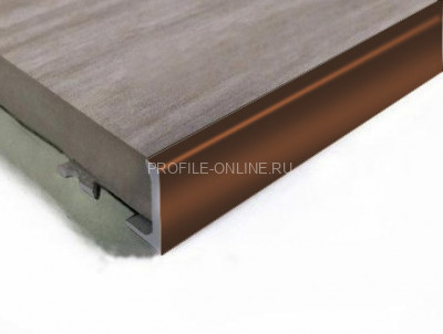 Алюминиевый L-образный профиль ПО-Г9 бронза глянец 2,7 м