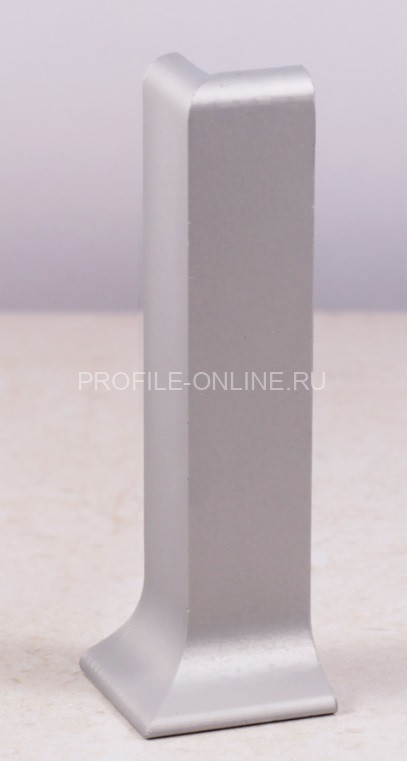 Наружный уголок для напольного плинтуса Диал ПЛ-80ун серебро