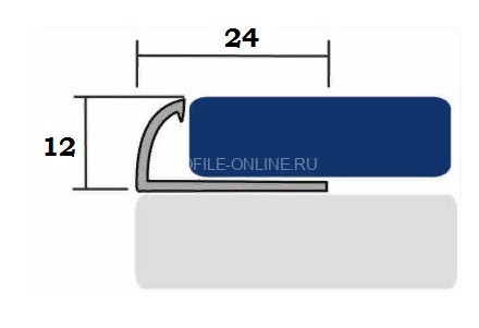 Алюминиевый С-профиль 12 мм РН12 Золото КЕ 2,7 м (упаковка 10 штук)