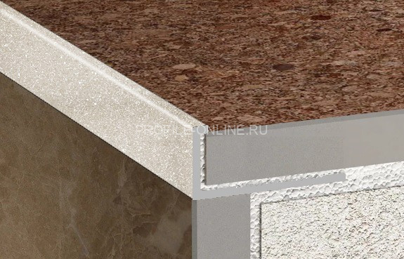 Алюминиевый L-образный профиль 10 мм ПО-Г10 светло-серый муар 2,7 м